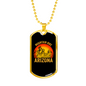 Arizona Mountain Bike Cycling Necklace Stainless Steel or 18k Gold Dog Tag 24"-Express Your Love Gifts