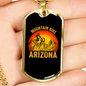Arizona Mountain Bike Cycling Necklace Stainless Steel or 18k Gold Dog Tag 24"-Express Your Love Gifts