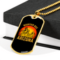 Arizona Mountain Bike Cycling Necklace Stainless Steel or 18k Gold Dog Tag 24"-Express Your Love Gifts