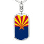 Arizona State Flag Keychain Dog Tag Stainless Steel or 18k Gold-Express Your Love Gifts