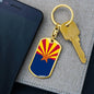 Arizona State Flag Keychain Dog Tag Stainless Steel or 18k Gold-Express Your Love Gifts