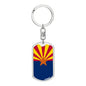 Arizona State Flag Keychain Dog Tag Stainless Steel or 18k Gold-Express Your Love Gifts