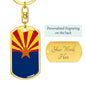 Arizona State Flag Keychain Dog Tag Stainless Steel or 18k Gold-Express Your Love Gifts