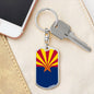 Arizona State Flag Keychain Dog Tag Stainless Steel or 18k Gold-Express Your Love Gifts