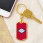 Arkansas State Flag Keychain Dog Tag Stainless Steel or 18k Gold-Express Your Love Gifts