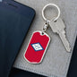 Arkansas State Flag Keychain Dog Tag Stainless Steel or 18k Gold-Express Your Love Gifts