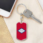 Arkansas State Flag Keychain Dog Tag Stainless Steel or 18k Gold-Express Your Love Gifts