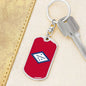 Arkansas State Flag Keychain Dog Tag Stainless Steel or 18k Gold-Express Your Love Gifts