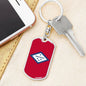 Arkansas State Flag Keychain Dog Tag Stainless Steel or 18k Gold-Express Your Love Gifts