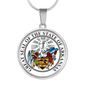 Arkansas State Seal Necklace Circle Pendant Stainless Steel or 18k Gold 18-22"-Express Your Love Gifts