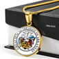 Arkansas State Seal Necklace Circle Pendant Stainless Steel or 18k Gold 18-22"-Express Your Love Gifts