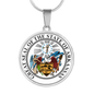 Arkansas State Seal Necklace Circle Pendant Stainless Steel or 18k Gold 18-22"-Express Your Love Gifts