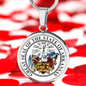 Arkansas State Seal Necklace Circle Pendant Stainless Steel or 18k Gold 18-22"-Express Your Love Gifts
