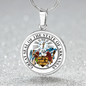 Arkansas State Seal Necklace Circle Pendant Stainless Steel or 18k Gold 18-22"-Express Your Love Gifts