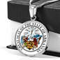 Arkansas State Seal Necklace Circle Pendant Stainless Steel or 18k Gold 18-22"-Express Your Love Gifts