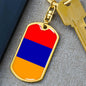 Armenia Flag Keychain Dog Tag Stainless Steel or 18k Gold-Express Your Love Gifts