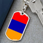Armenia Flag Keychain Dog Tag Stainless Steel or 18k Gold-Express Your Love Gifts