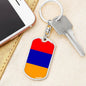 Armenia Flag Keychain Dog Tag Stainless Steel or 18k Gold-Express Your Love Gifts