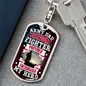 Army Dad Hero Keychain Stainless Steel or 18k Gold Dog Tag Keyring-Express Your Love Gifts