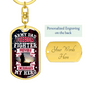 Army Dad Hero Keychain Stainless Steel or 18k Gold Dog Tag Keyring-Express Your Love Gifts