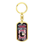 Army Dad Hero Keychain Stainless Steel or 18k Gold Dog Tag Keyring-Express Your Love Gifts