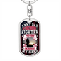 Army Dad Hero Keychain Stainless Steel or 18k Gold Dog Tag Keyring-Express Your Love Gifts