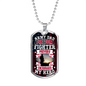 Army Dad Hero Necklace Stainless Steel or 18k Gold Dog Tag 24" Chain-Express Your Love Gifts