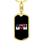 Army Mom Heart Keychain Stainless Steel or 18k Gold Dog Tag Keyring-Express Your Love Gifts