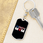 Army Mom Heart Keychain Stainless Steel or 18k Gold Dog Tag Keyring-Express Your Love Gifts