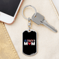 Army Mom Heart Keychain Stainless Steel or 18k Gold Dog Tag Keyring-Express Your Love Gifts