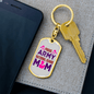 Army Mom Keychain Stainless Steel or 18k Gold Dog Tag Keyring-Express Your Love Gifts