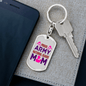 Army Mom Keychain Stainless Steel or 18k Gold Dog Tag Keyring-Express Your Love Gifts