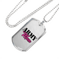 Army Mom Necklace Stainless Steel or 18k Gold Dog Tag 24"-Express Your Love Gifts