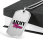 Army Mom Necklace Stainless Steel or 18k Gold Dog Tag 24"-Express Your Love Gifts