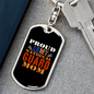 Army National Guard Mom US Flag Keychain Stainless Steel or 18k Gold Dog Tag Keyring-Express Your Love Gifts