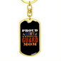 Army National Guard Mom US Flag Keychain Stainless Steel or 18k Gold Dog Tag Keyring-Express Your Love Gifts