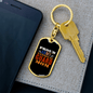 Army National Guard Mom US Flag Keychain Stainless Steel or 18k Gold Dog Tag Keyring-Express Your Love Gifts