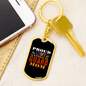 Army National Guard Mom US Flag Keychain Stainless Steel or 18k Gold Dog Tag Keyring-Express Your Love Gifts