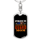 Army National Guard Mom US Flag Keychain Stainless Steel or 18k Gold Dog Tag Keyring-Express Your Love Gifts