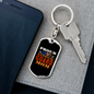 Army National Guard Mom US Flag Keychain Stainless Steel or 18k Gold Dog Tag Keyring-Express Your Love Gifts