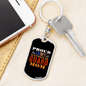 Army National Guard Mom US Flag Keychain Stainless Steel or 18k Gold Dog Tag Keyring-Express Your Love Gifts