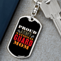 Army National Guard Red Orange Mom Keychain Stainless Steel or 18k Gold Dog Tag Keyring-Express Your Love Gifts