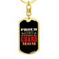 Army National Guard Red Orange Mom Keychain Stainless Steel or 18k Gold Dog Tag Keyring-Express Your Love Gifts