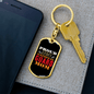 Army National Guard Red Orange Mom Keychain Stainless Steel or 18k Gold Dog Tag Keyring-Express Your Love Gifts