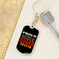 Army National Guard Red Orange Mom Keychain Stainless Steel or 18k Gold Dog Tag Keyring-Express Your Love Gifts
