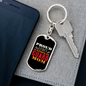 Army National Guard Red Orange Mom Keychain Stainless Steel or 18k Gold Dog Tag Keyring-Express Your Love Gifts