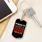 Army National Guard Red Orange Mom Keychain Stainless Steel or 18k Gold Dog Tag Keyring-Express Your Love Gifts