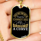 Around a Curve Zodiac Necklace Stainless Steel or 18k Gold Dog Tag 24" Chain-Express Your Love Gifts
