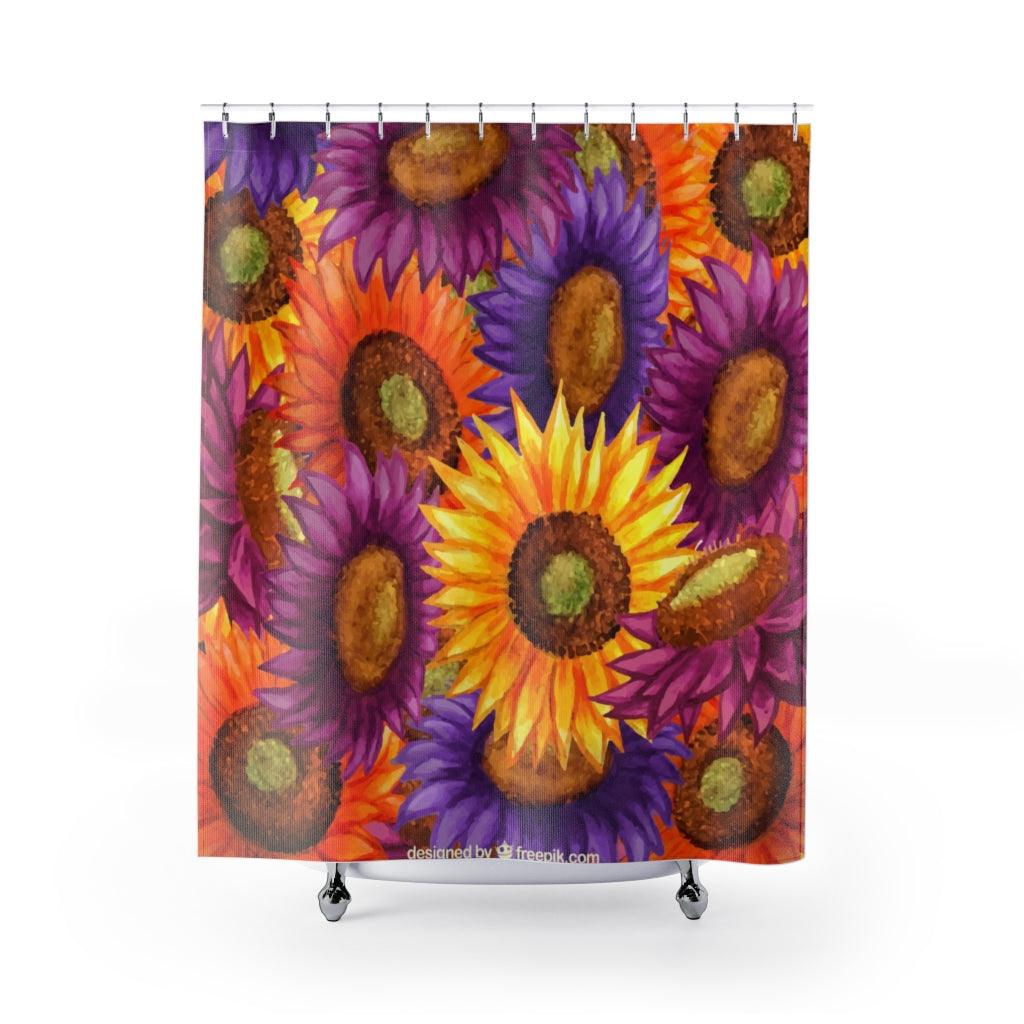 Artistic Colors Sunflowers Stylish Design 71" x 74" Elegant Waterproof Shower Curtain for a Spa-like Bathroom Paradise Exceptional Craftsmanship-Express Your Love Gifts