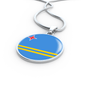 Aruba Flag Necklace Circle Pendant Stainless Steel or 18k Gold 18-22"-Express Your Love Gifts
